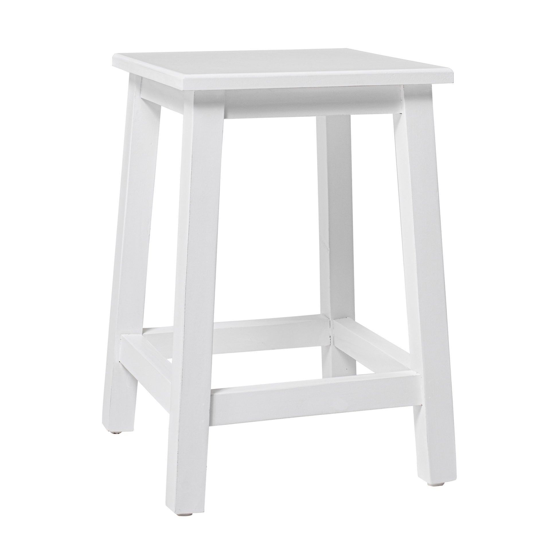 Classic White Stool By Homeroots | Stools | Modishstore - 3