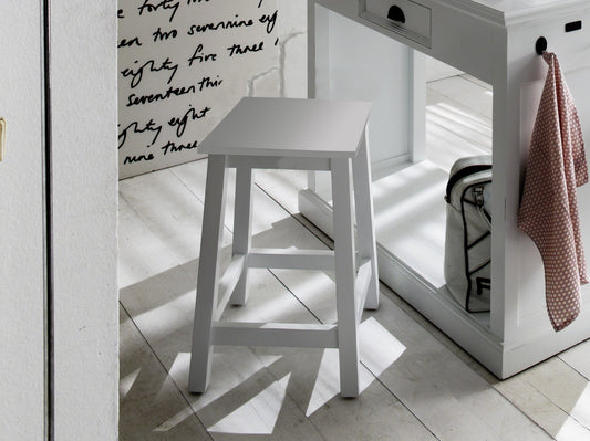 Classic White Stool By Homeroots | Stools | Modishstore