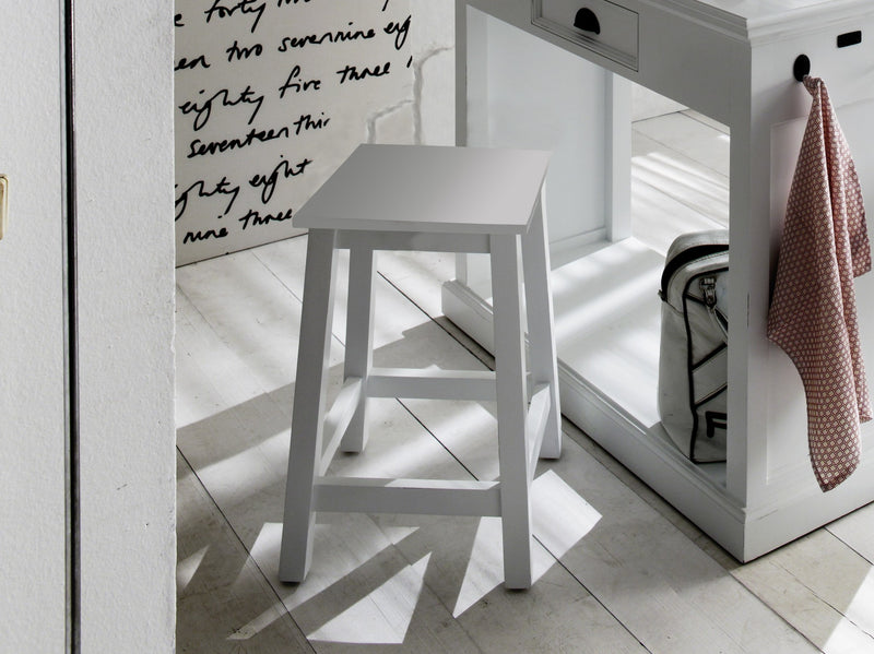 Classic White Stool By Homeroots | Stools | Modishstore