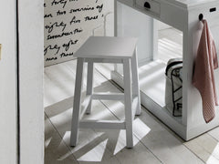 Classic White Stool By Homeroots
