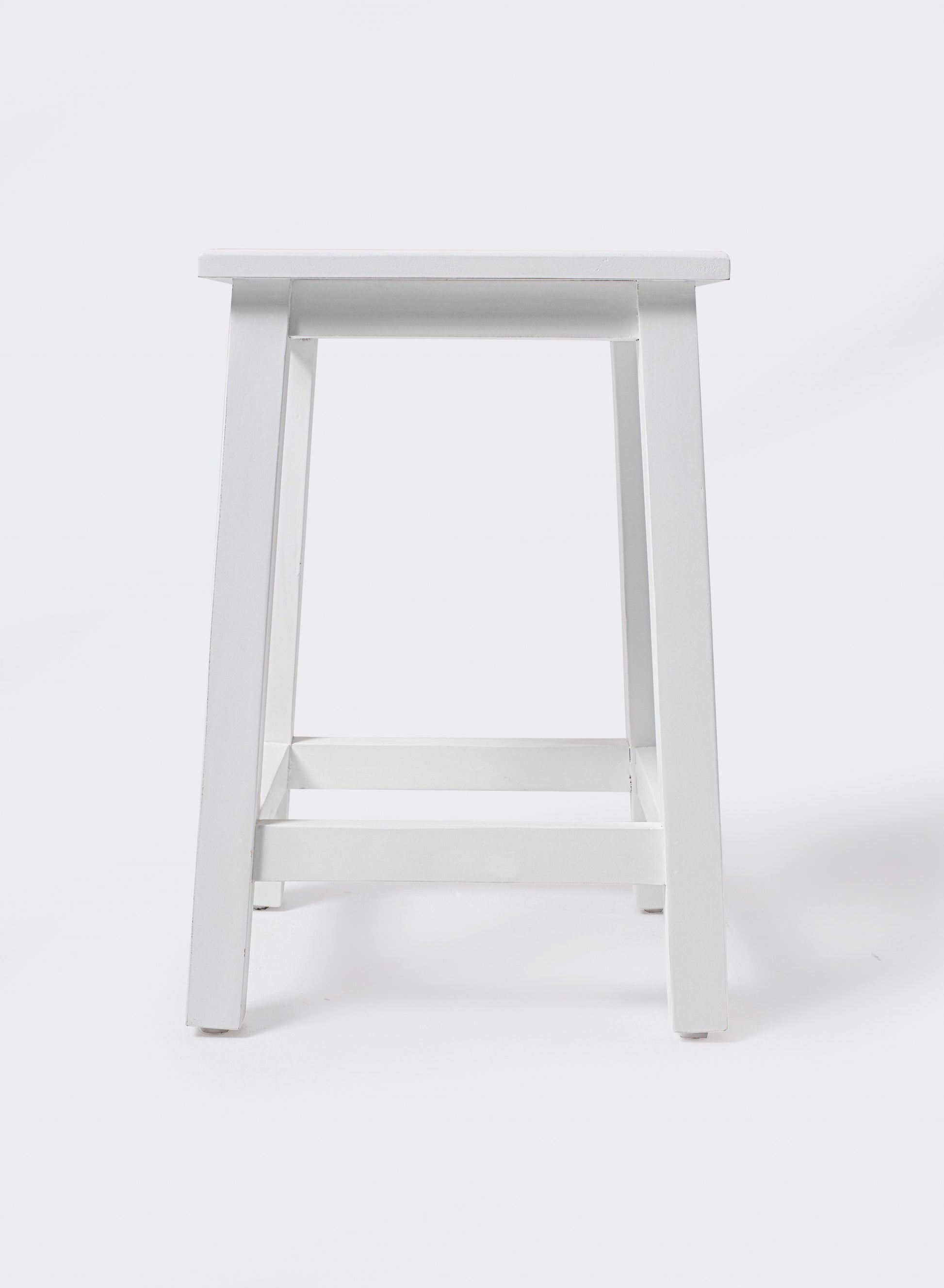 Classic White Stool By Homeroots | Stools | Modishstore - 5