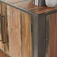 Rustic Natural Wood Media Cabinet with Four Doors By Homeroots | TV Stands | Modishstore - 2