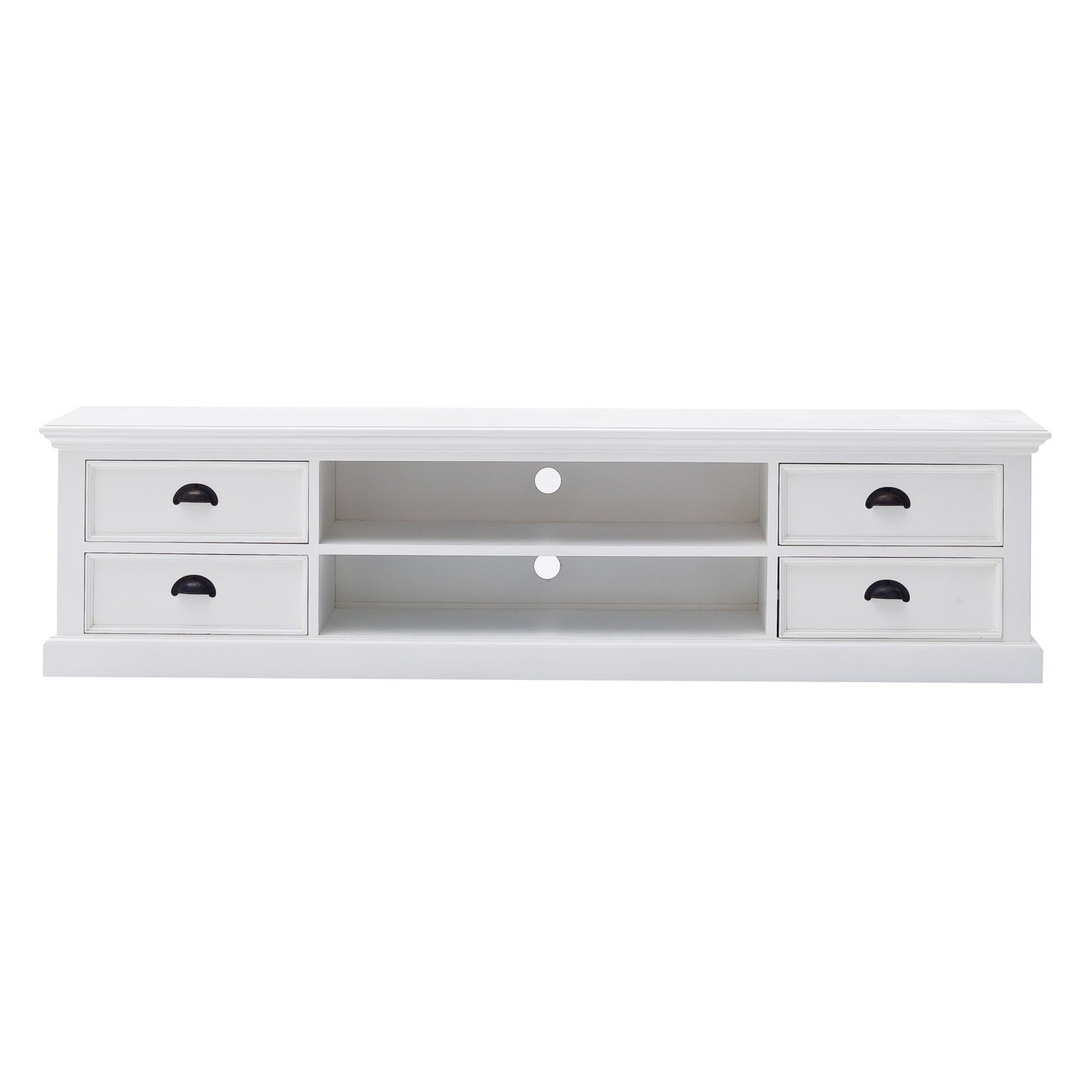 71" Classic White Entertainment Unit with Four Drawers By Homeroots | TV Stands | Modishstore