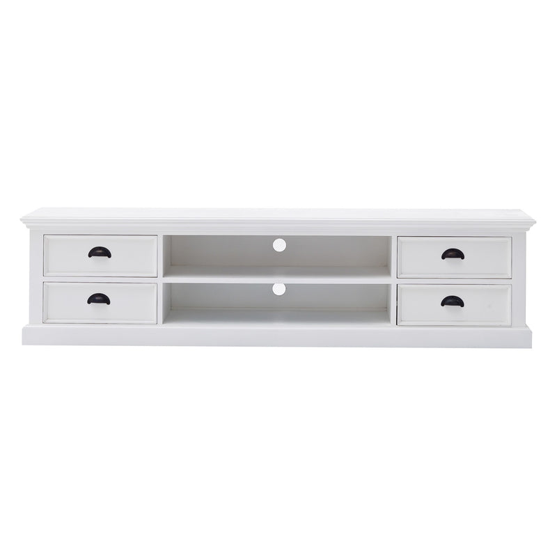 71" Classic White Entertainment Unit with Four Drawers By Homeroots | TV Stands | Modishstore