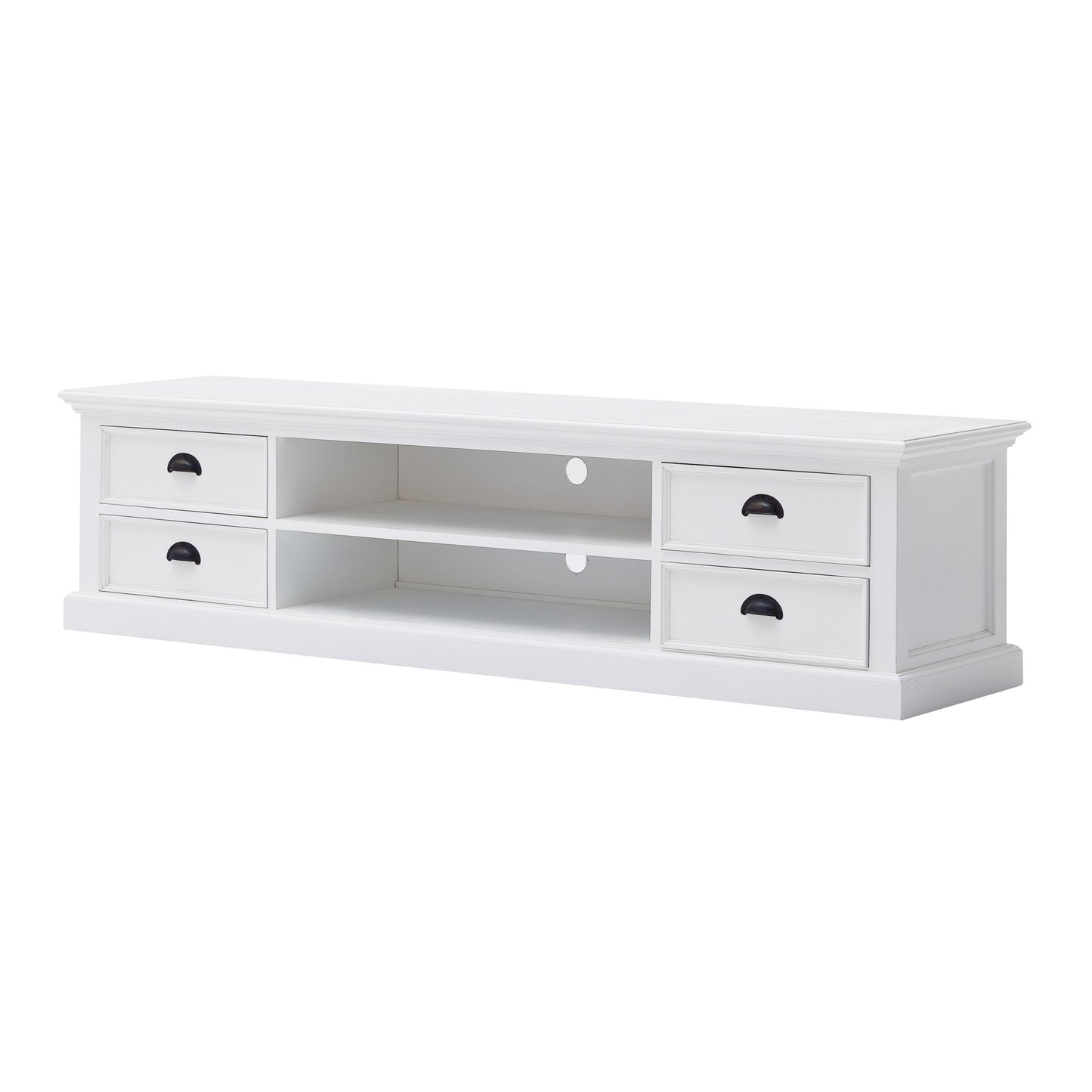 71" Classic White Entertainment Unit with Four Drawers By Homeroots | TV Stands | Modishstore - 3