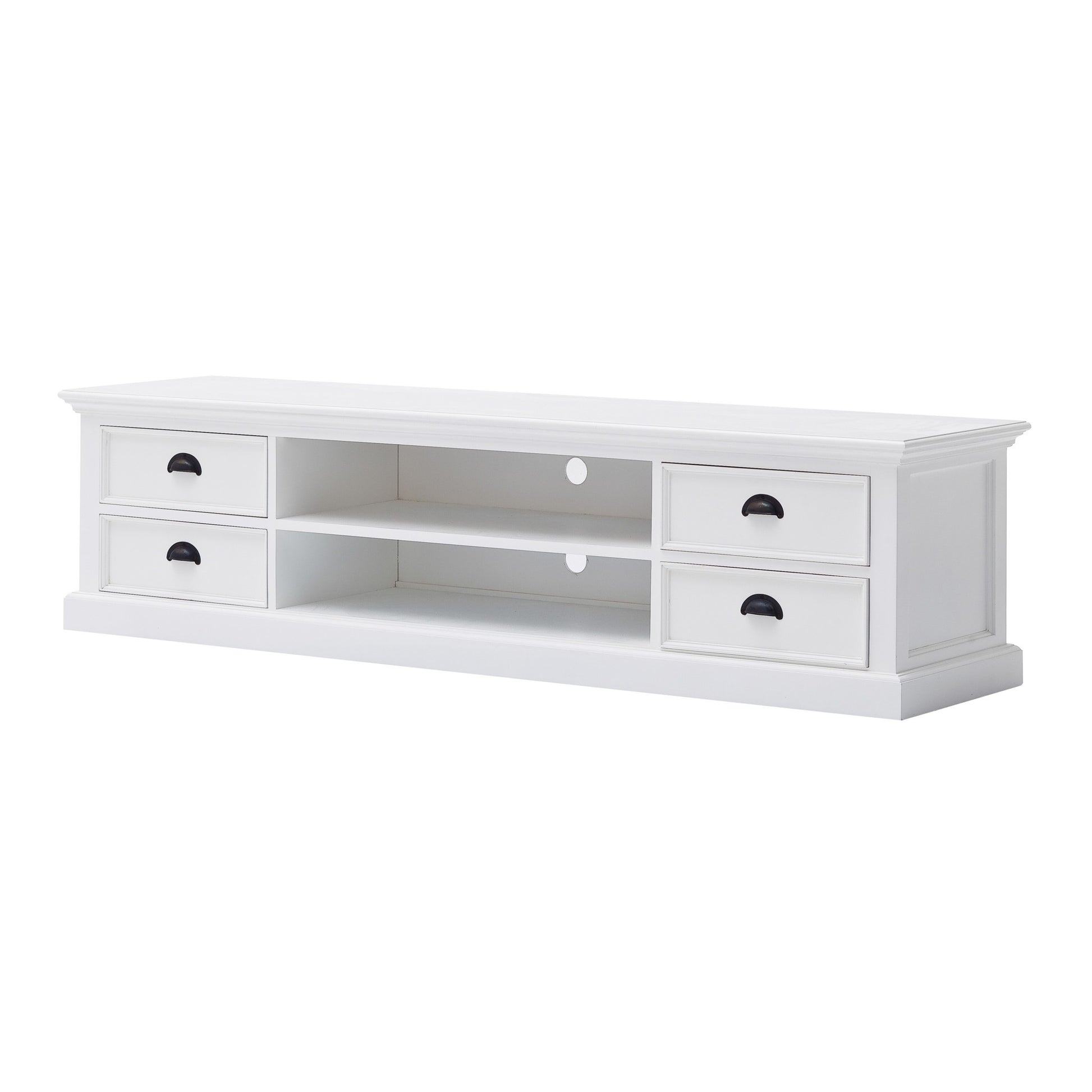 71" Classic White Entertainment Unit with Four Drawers By Homeroots | TV Stands | Modishstore - 3