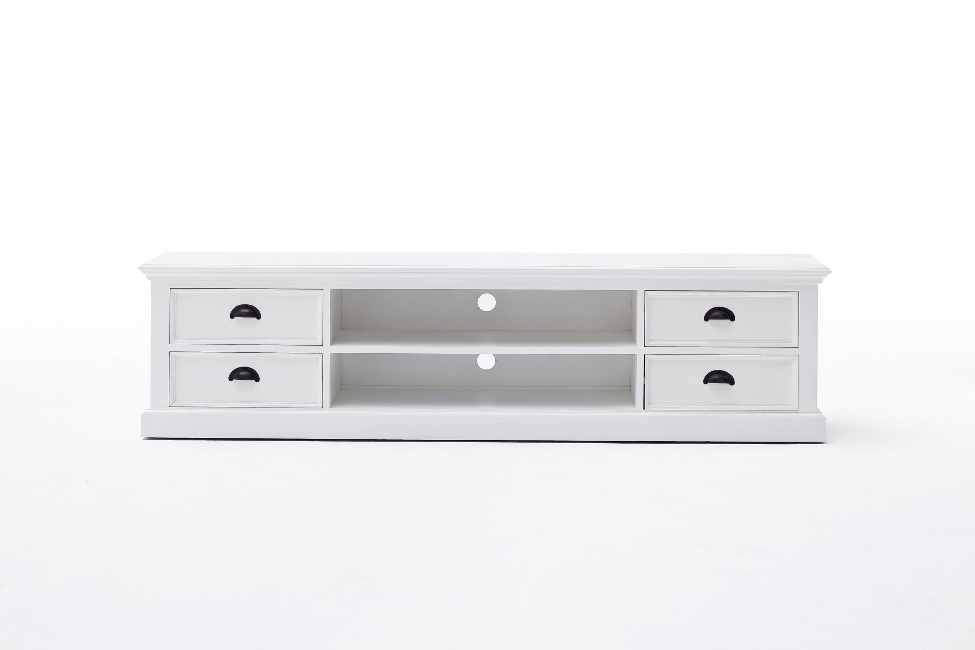 71" Classic White Entertainment Unit with Four Drawers By Homeroots | TV Stands | Modishstore - 2