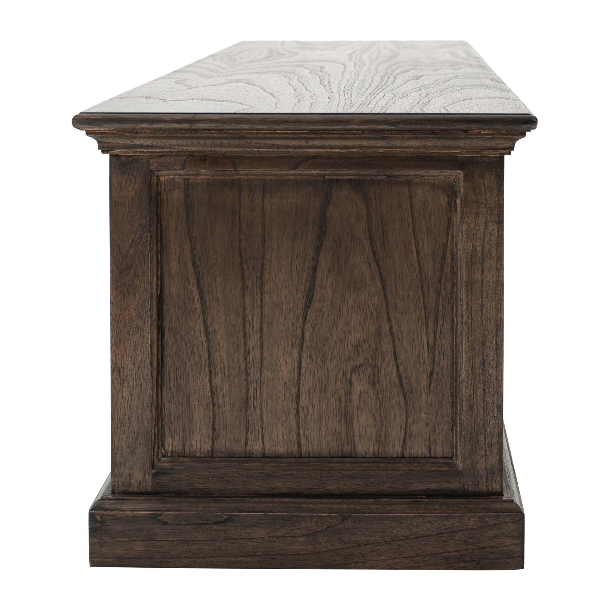 71" Black Wash Wood Entertainment Unit with Four Drawers By Homeroots | TV Stands | Modishstore - 8