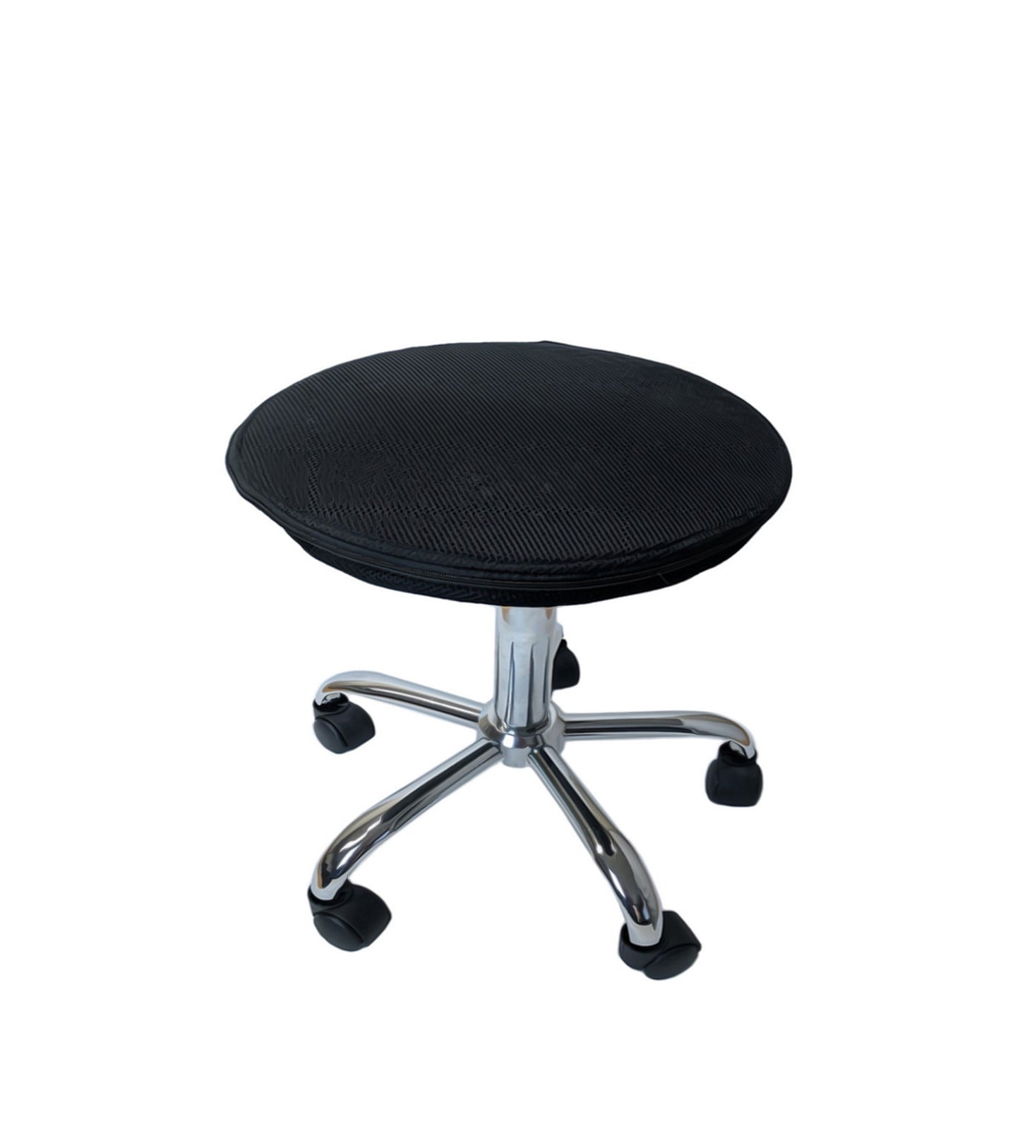 Black and Chrome Active Sitting Rolling Balance Desk Chair By Homeroots