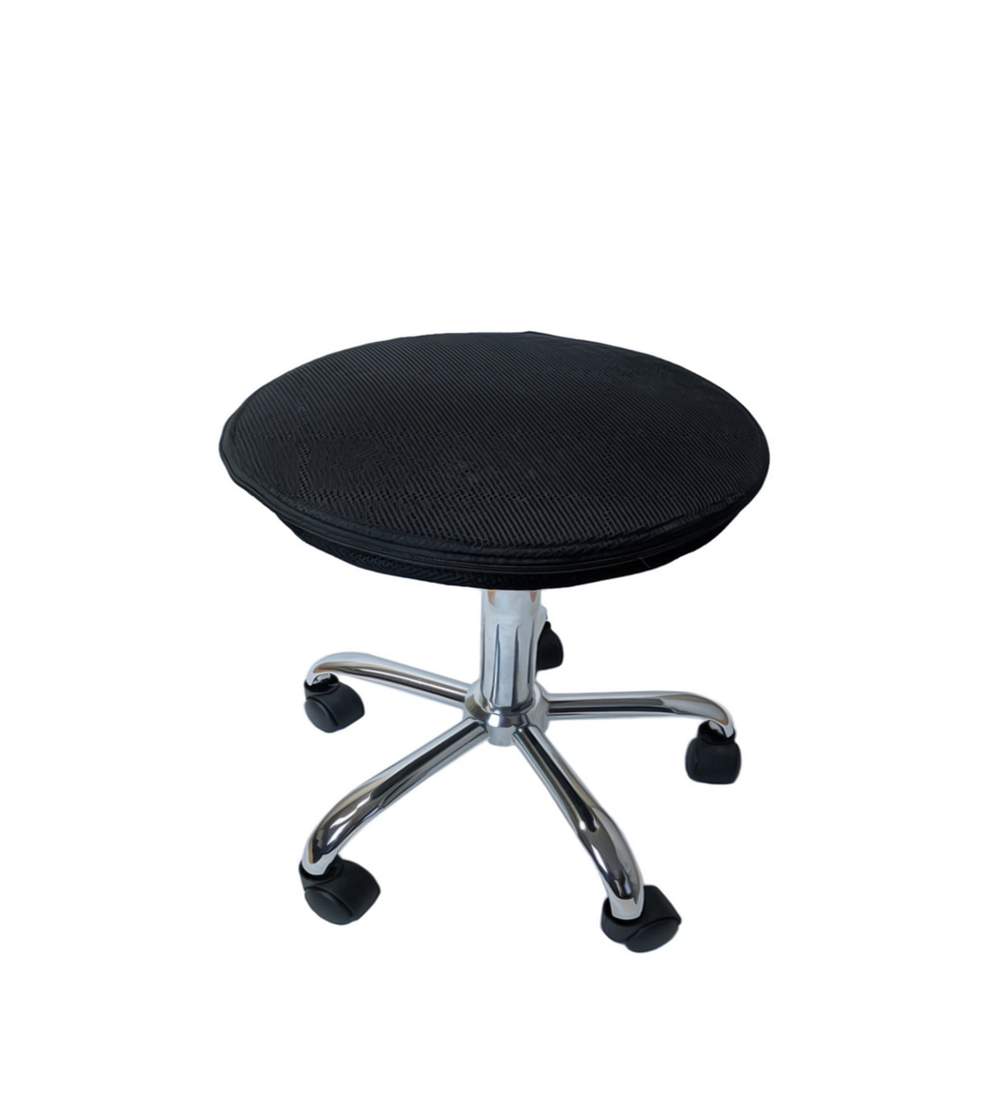 Black and Chrome Active Sitting Rolling Balance Desk Chair By Homeroots | Stools | Modishstore