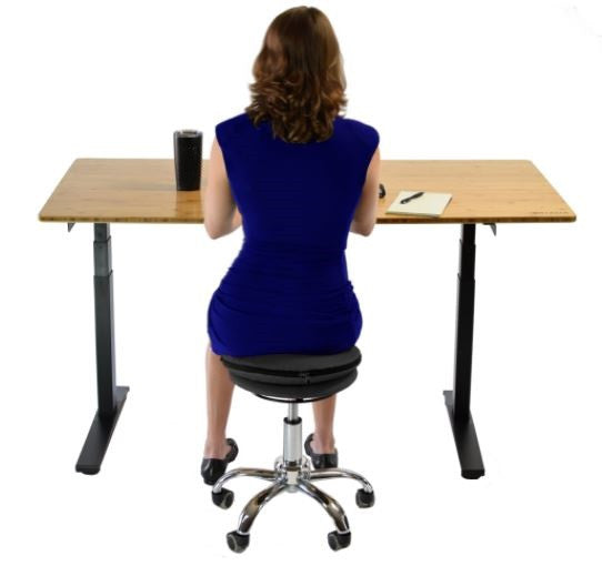 Black and Chrome Active Sitting Rolling Balance Desk Chair By Homeroots | Stools | Modishstore - 5