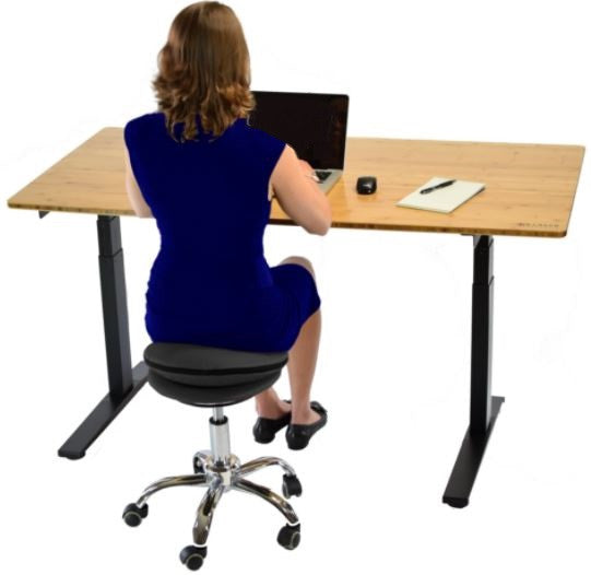 Black and Chrome Active Sitting Rolling Balance Desk Chair By Homeroots | Stools | Modishstore - 6