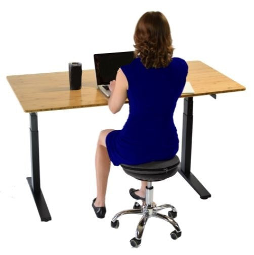 Black and Chrome Active Sitting Rolling Balance Desk Chair By Homeroots | Stools | Modishstore - 7