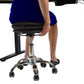 Black and Chrome Active Sitting Rolling Balance Desk Chair By Homeroots | Stools | Modishstore - 2