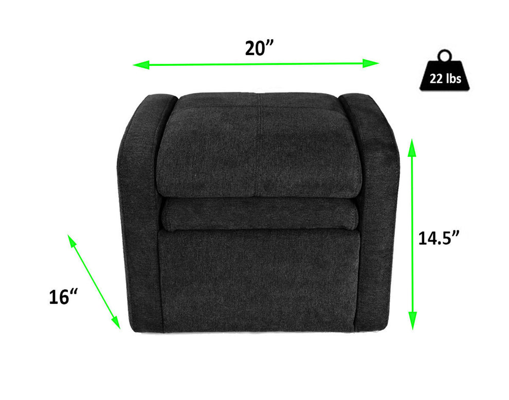 Kids Black Comfy Upholstered Recliner Chair with Storage By Homeroots | Recliners | Modishstore - 2