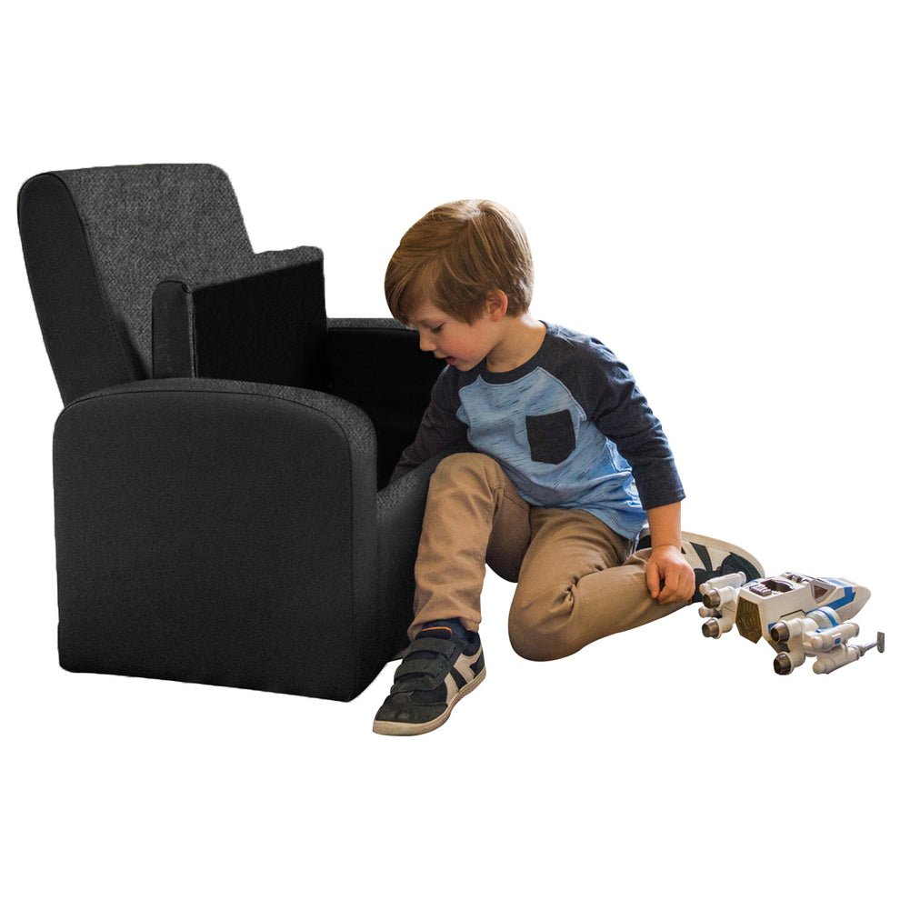Kids Black Comfy Upholstered Recliner Chair with Storage By Homeroots | Recliners | Modishstore - 7
