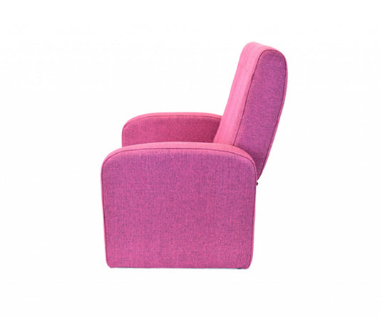 Kids Pink Comfy Upholstered Recliner Chair with Storage By Homeroots
