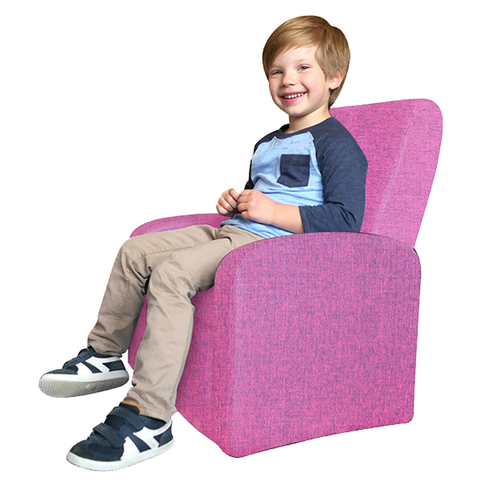 Kids Pink Comfy Upholstered Recliner Chair with Storage By Homeroots | Recliners | Modishstore - 2