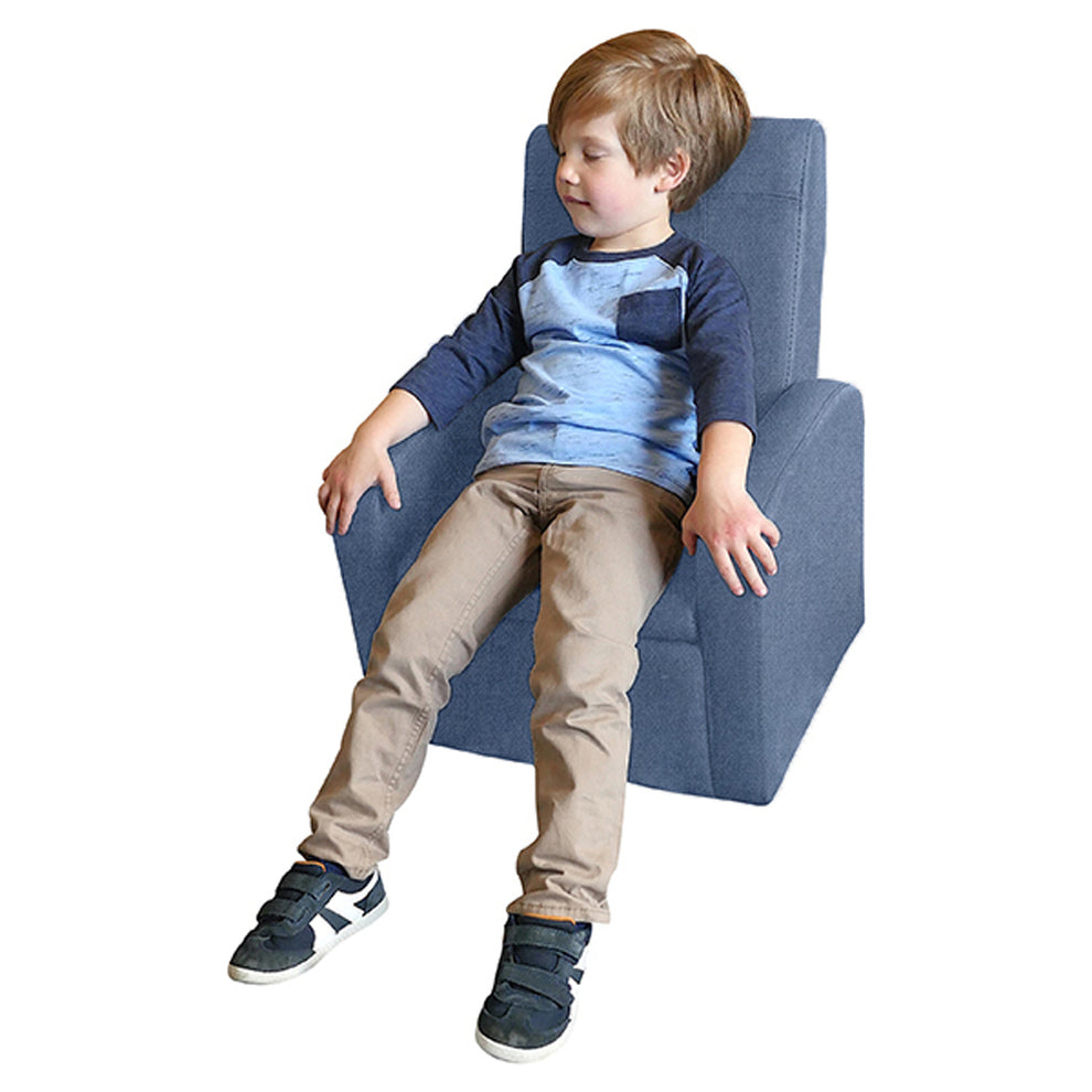 Kids Blue Comfy Upholstered Recliner Chair with Storage By Homeroots | Recliners | Modishstore - 4