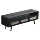 Rustic Black and Rattan TV Stand with Three Drawers By Homeroots | TV Stands | Modishstore - 2