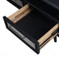 Rustic Black and Rattan TV Stand with Three Drawers By Homeroots | TV Stands | Modishstore - 6