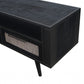 Rustic Black and Rattan TV Stand with Three Drawers By Homeroots | TV Stands | Modishstore - 8
