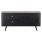 Rustic Black Natural and Rattan Media Cabinet with Three Doors By Homeroots | TV Stands | Modishstore - 5