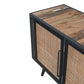 Rustic Black Natural and Rattan Media Cabinet with Three Doors By Homeroots | TV Stands | Modishstore - 8