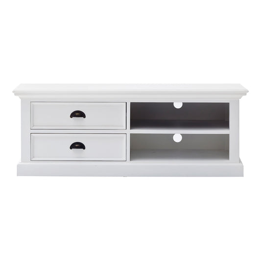47" Classic White Entertainment Unit with Two Drawers By Homeroots