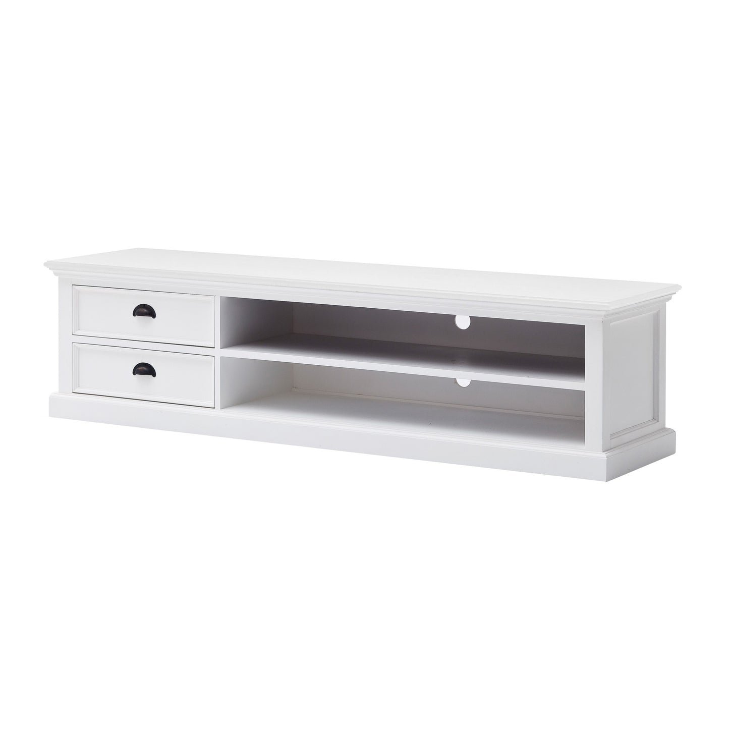 71" Classic White Entertainment Unit with Two Drawers By Homeroots