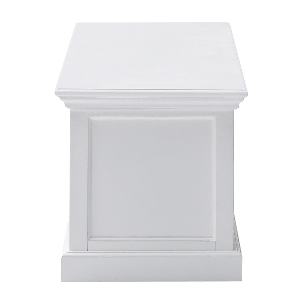 71" Classic White Entertainment Unit with Two Drawers By Homeroots | TV Stands | Modishstore - 5