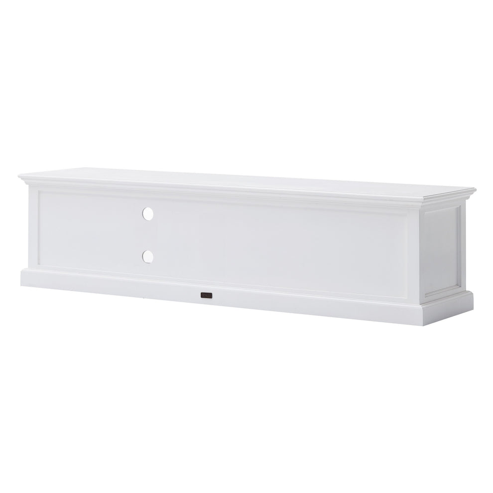 71" Classic White Entertainment Unit with Two Drawers By Homeroots | TV Stands | Modishstore - 6