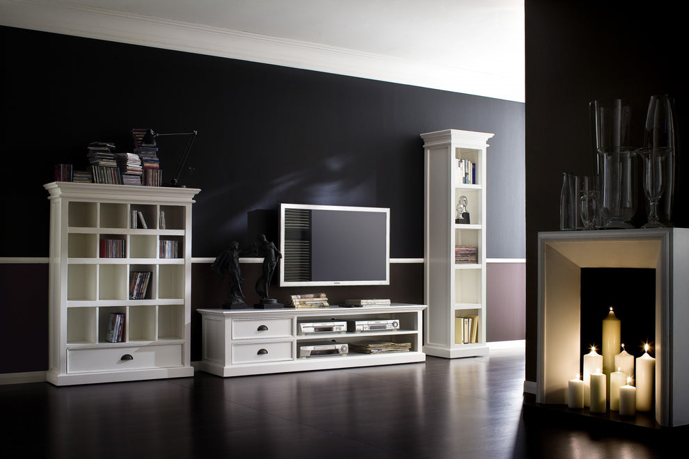 71" Classic White Entertainment Unit with Two Drawers By Homeroots | TV Stands | Modishstore - 8