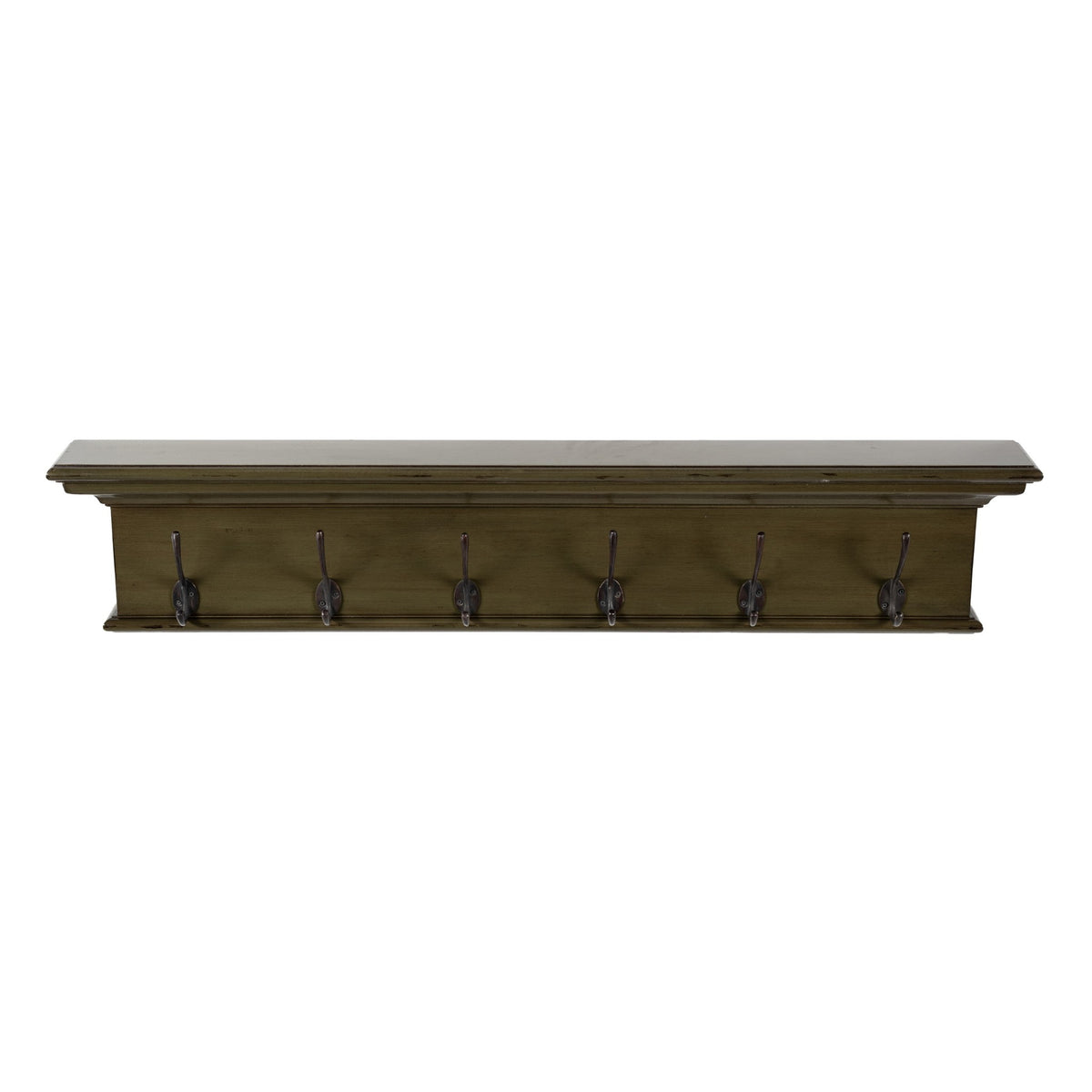 Rustic Antiqued Green Six Hook Hanging Coat Rack By Homeroots | Coat Racks | Modishstore