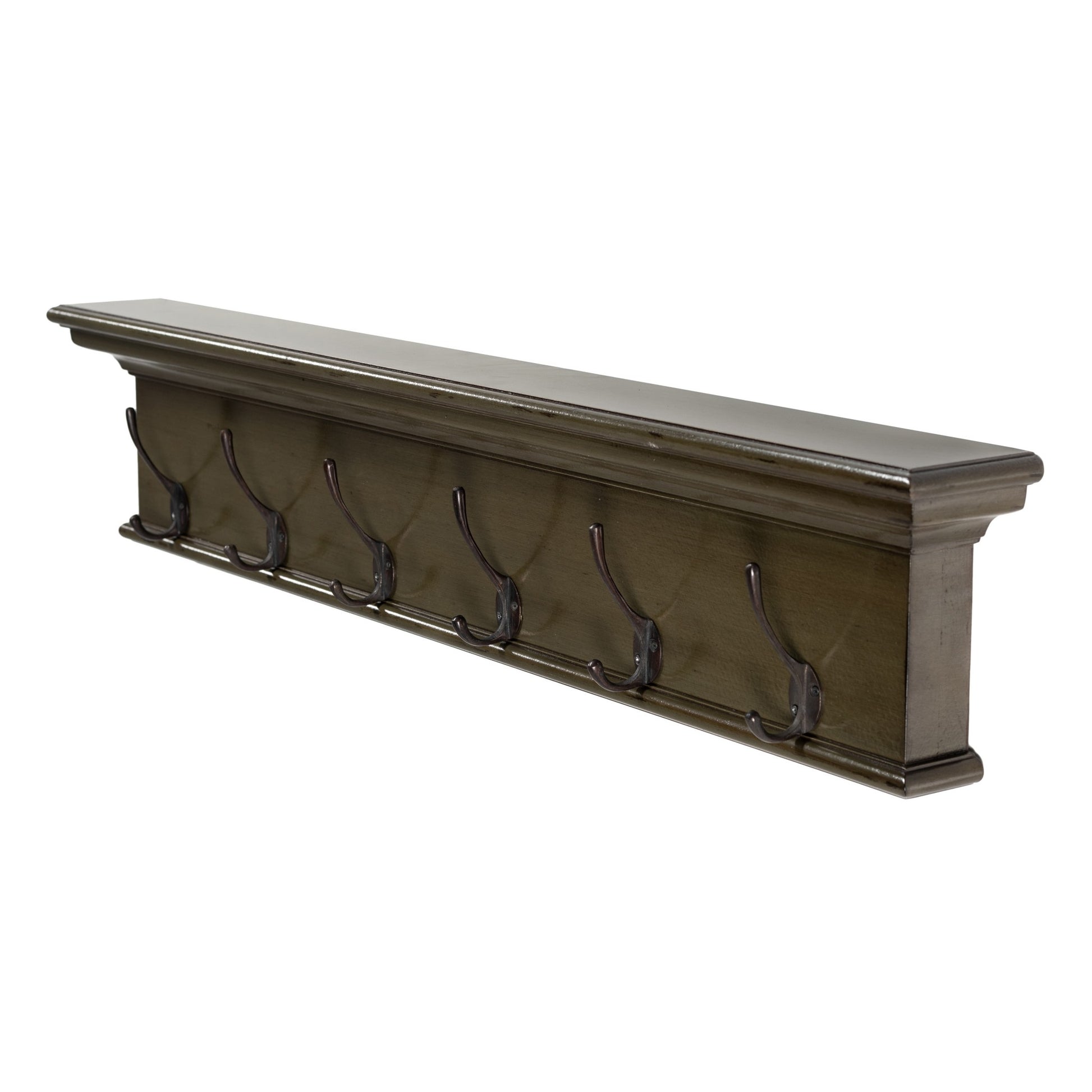 Rustic Antiqued Green Six Hook Hanging Coat Rack By Homeroots | Coat Racks | Modishstore - 3