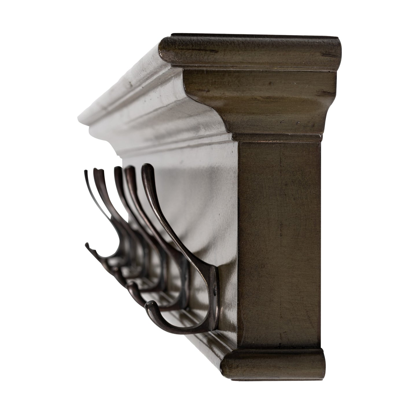 Rustic Antiqued Green Six Hook Hanging Coat Rack By Homeroots | Coat Racks | Modishstore - 4