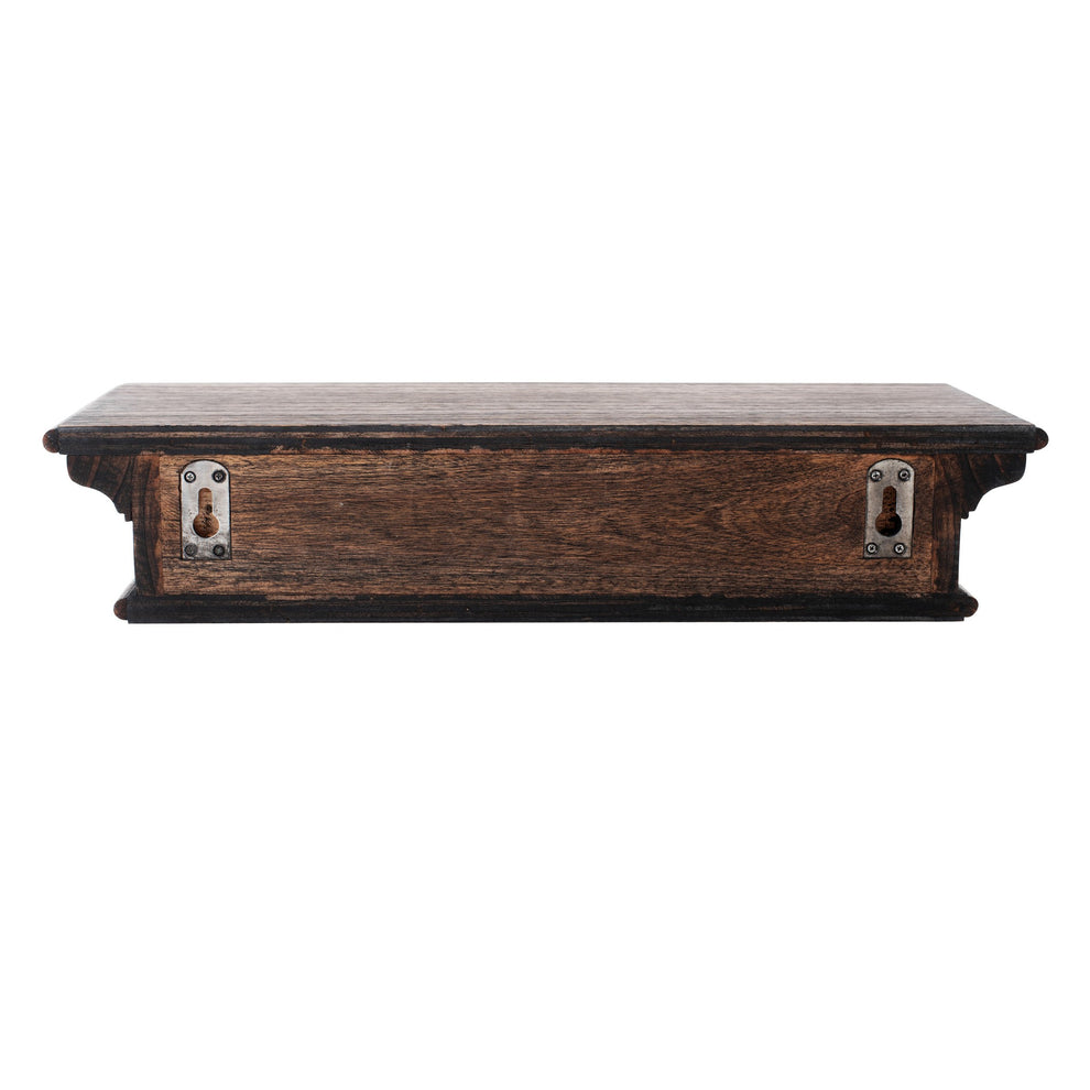 23" Black Wash Floating Wall Shelf By Homeroots | Shelves & Shelving Units | Modishstore - 4