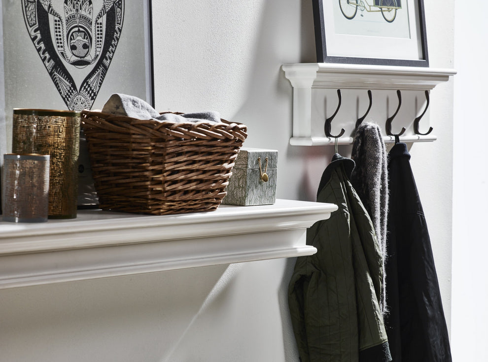 32" Classic White Floating Wall Shelf By Homeroots | Shelves & Shelving Units | Modishstore - 5