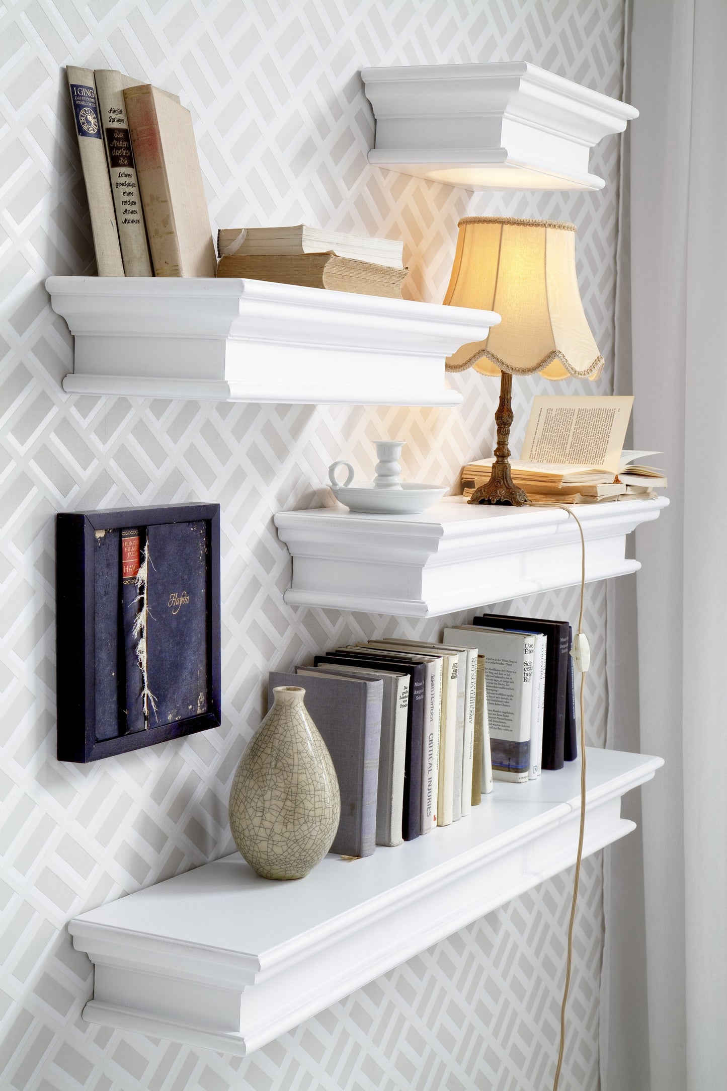 32" Classic White Floating Wall Shelf By Homeroots | Shelves & Shelving Units | Modishstore - 7