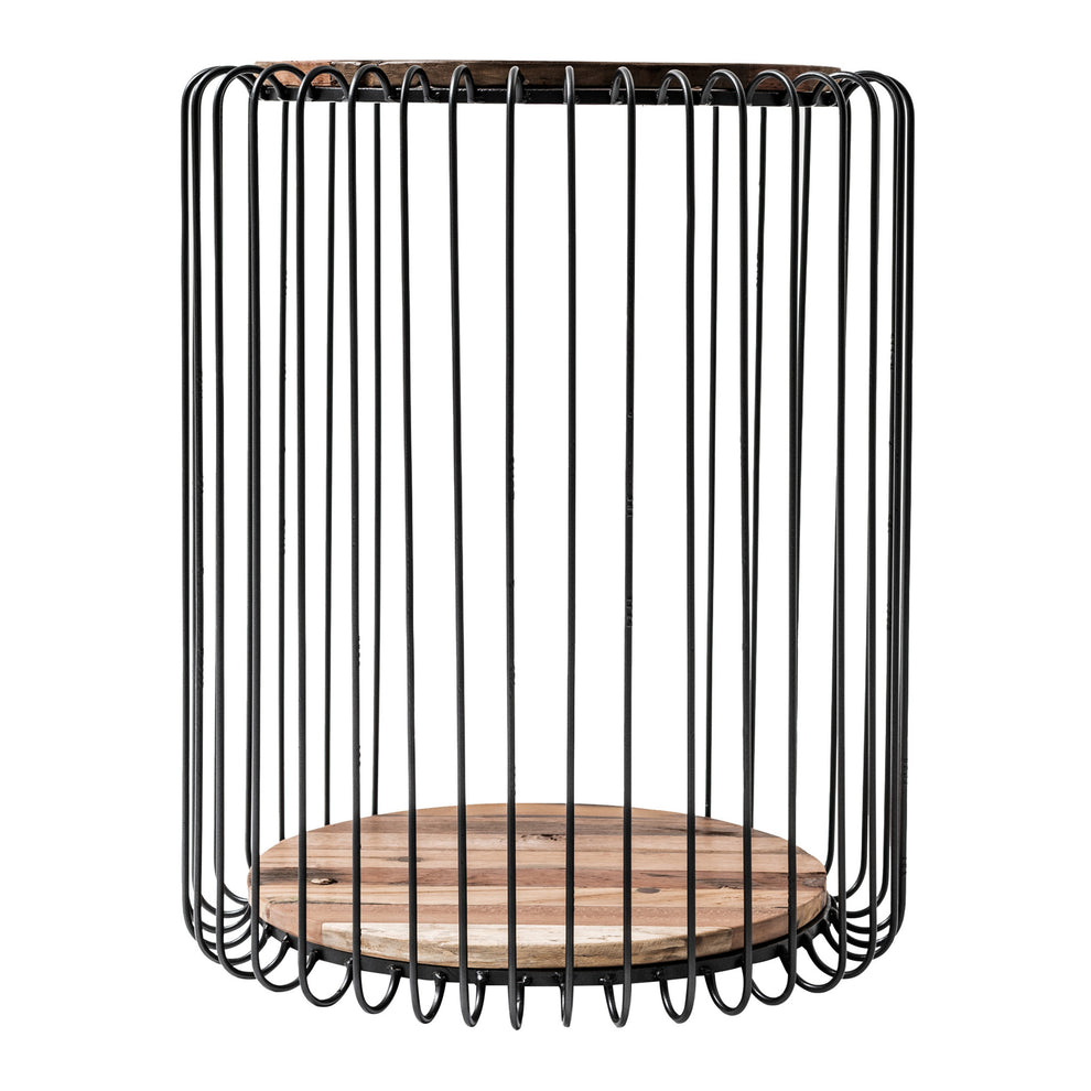 24" Modern Black and Rustic Brown Round End Table By Homeroots | End Tables | Modishstore - 5