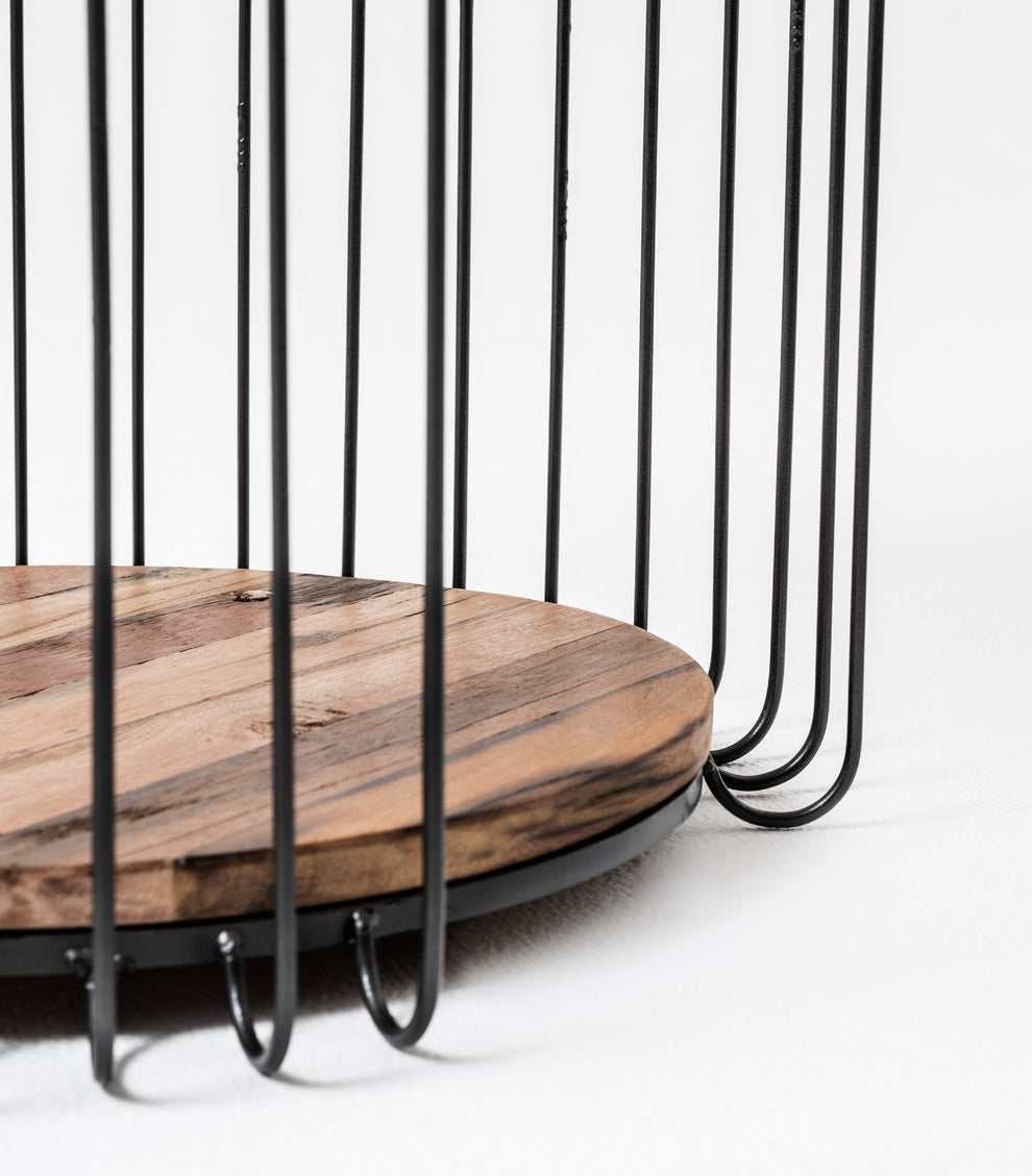 24" Modern Black and Rustic Brown Round End Table By Homeroots | End Tables | Modishstore - 8