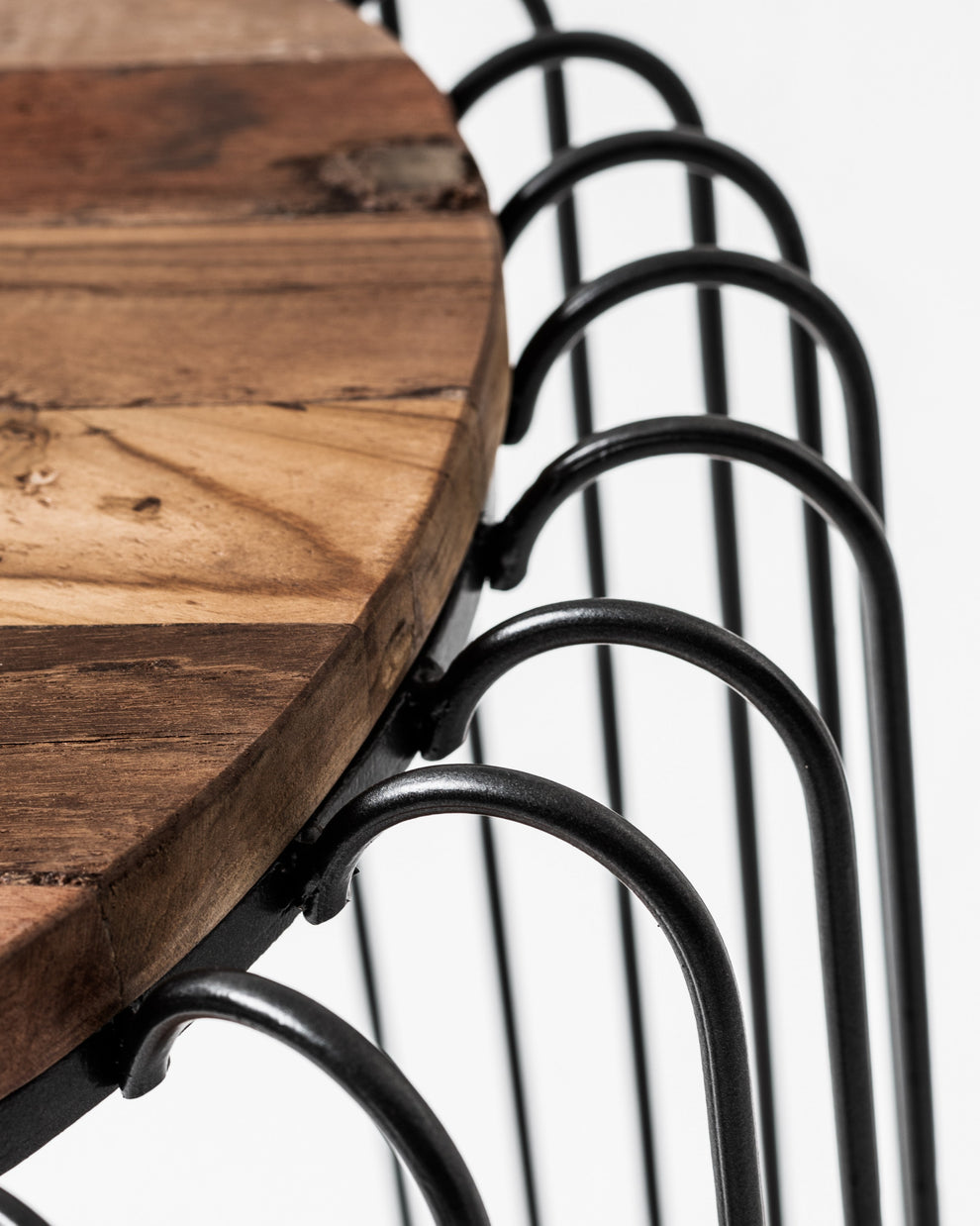 24" Modern Black and Rustic Brown Round End Table By Homeroots | End Tables | Modishstore - 9