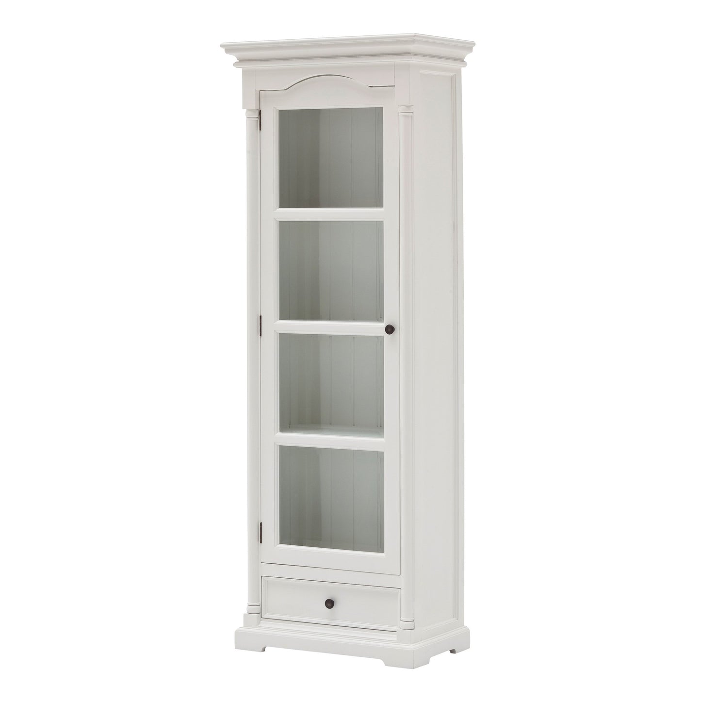 Traditional White And Glass Door Storage Cabinet By Homeroots | Cabinets | Modishstore - 2