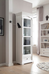 Traditional White And Glass Door Storage Cabinet By Homeroots