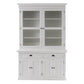 Classic White Glass Display Hutch By Homeroots | Cabinets | Modishstore