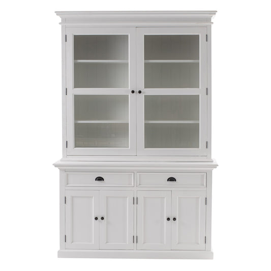 Classic White Glass Display Hutch By Homeroots | Cabinets | Modishstore