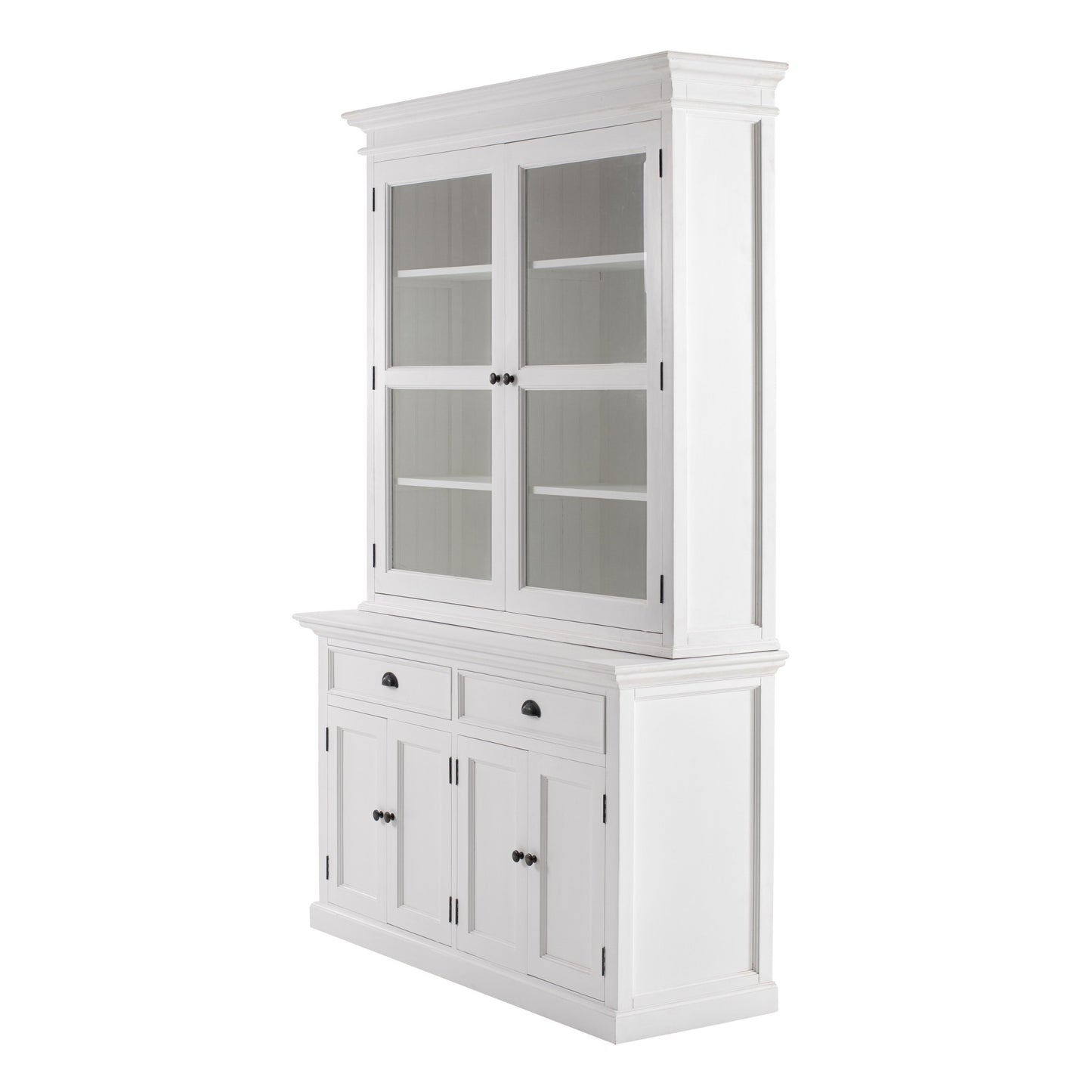 Classic White Glass Display Hutch By Homeroots | Cabinets | Modishstore - 2