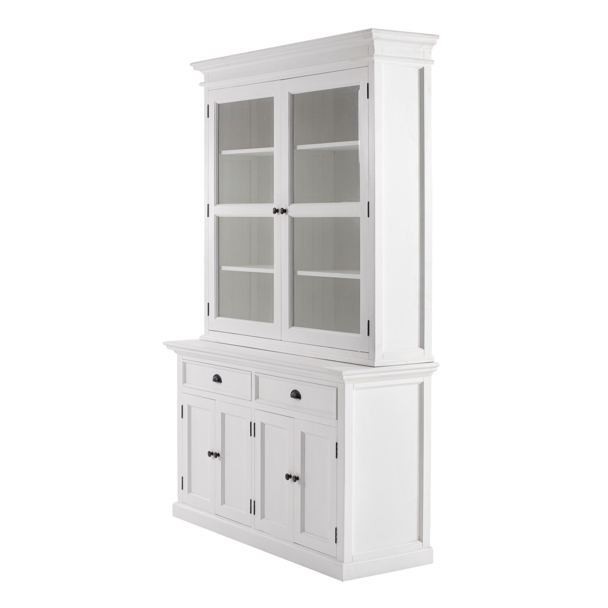 Classic White Glass Display Hutch By Homeroots | Cabinets | Modishstore - 2