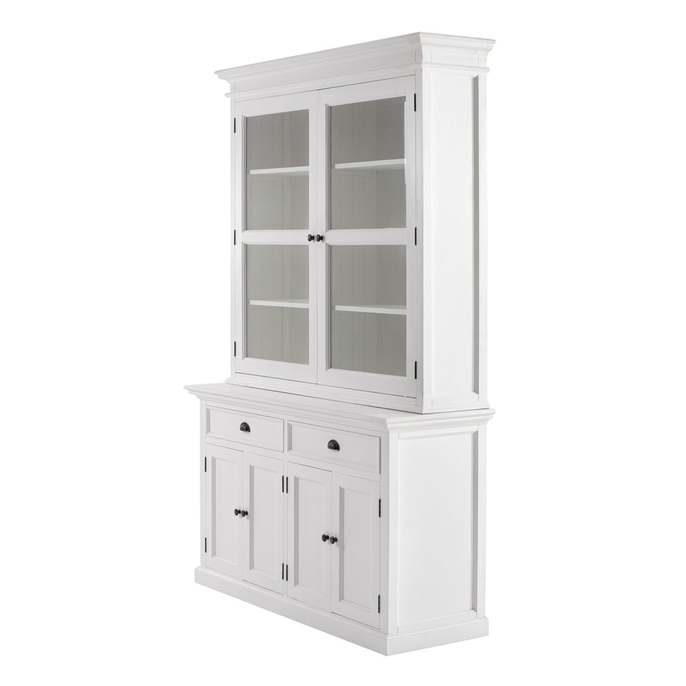 Classic White Glass Display Hutch By Homeroots | Cabinets | Modishstore - 2