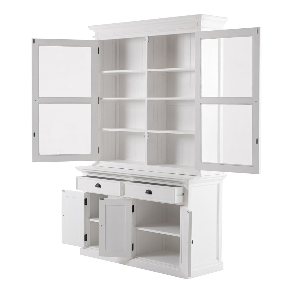 Classic White Glass Display Hutch By Homeroots | Cabinets | Modishstore - 3